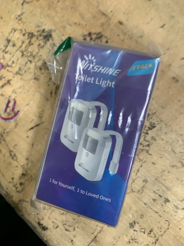 Photo 1 of 2 Pack Rechargeable Toilet Night Lights with 16-Color Motion Detection - Novelty Bathroom Bowl Light - Cool Funny Birthday Gag Stocking Stuffer Gadget Gifts for Adult Kids Men Father Dad Boys Toddlers