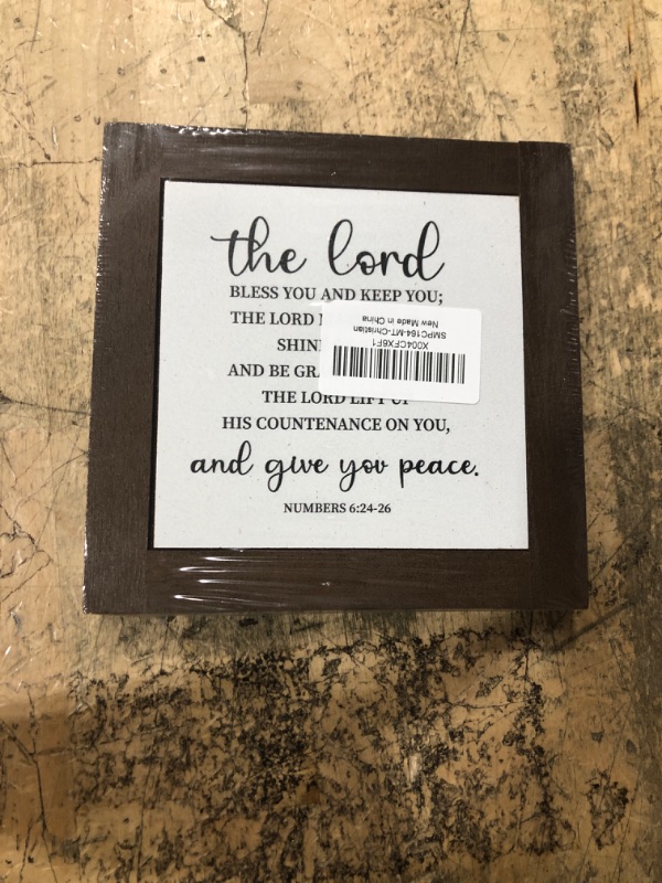 Photo 1 of Bible Verse Numbers 6:24-26 Box Sign, The Lord Bless You and Keep You, Wooden Plaque Gift Tabletop, Religious Wood Sign, Decorative Desk Sign, Christian Gift for Friends Family, Farewell Gifts C1