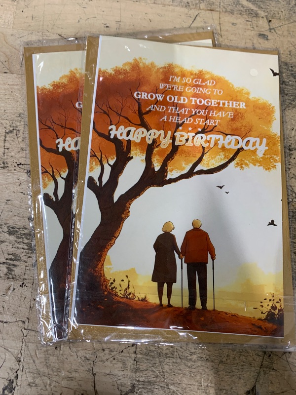 Photo 1 of 2 cards of Lucscapa Birthday Cards for Older Husband Wife, Romantic Birthday Cards for Husband Wife Birthday Gift Cards from Husband Wife - 7.9 x 5.3 Inches (Grow Old Together)