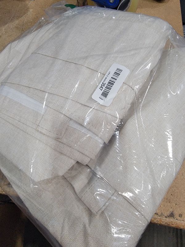 Photo 1 of 100% Blackout Shield Linen Blackout Curtains for Bedroom 84 Inches Long, Back Tab/Rod Pocket Living Room Drapes, Thermal Insulated Blackout Curtains 2 Panels Set, 50" W x 84" L, Cream