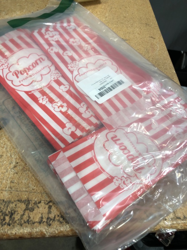 Photo 1 of 100PCS Popcorn Bags Individual Servings - MAQIHAN Disposable Paper Popcorn Bags Party Pop Corn Sleeves Bulk Carnival Halloween Snack Packs Gift Favor Treat bolsas para palomitas Movie Night Supplies