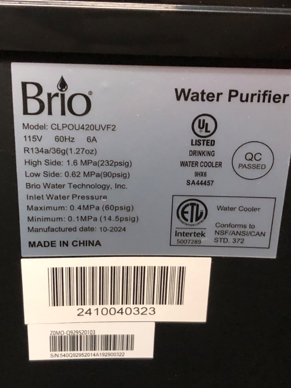 Photo 1 of ***DAMAGED - UNTESTED - SEE COMMENTS***
Brio Bottom Loading Water Cooler Dispenser for 5 Gallon Bottles - 3 Temperatures with Hot, Room & Cold Spouts, Child Safety Lock, LED Display with Empty Bottle Alert, Stainless Steel
