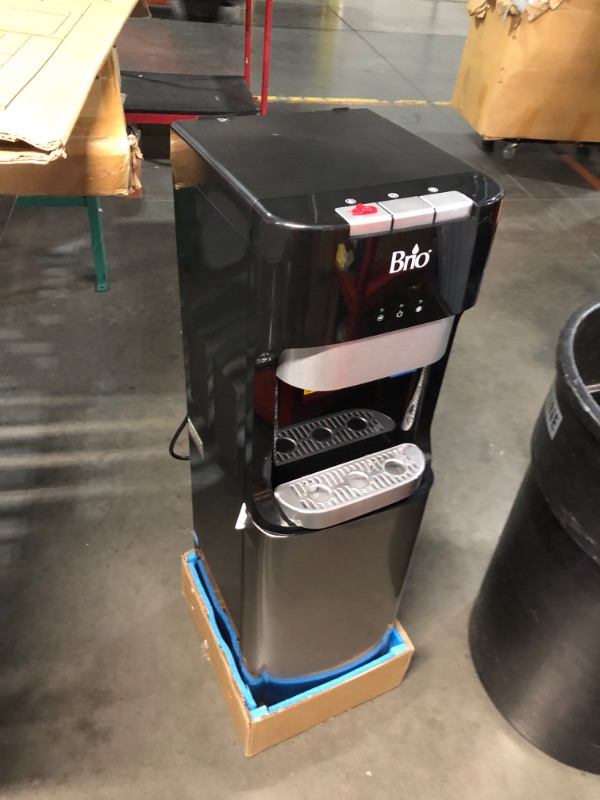Photo 1 of ***DAMAGED - UNTESTED - SEE COMMENTS***
Brio Bottom Loading Water Cooler Dispenser for 5 Gallon Bottles - 3 Temperatures with Hot, Room & Cold Spouts, Child Safety Lock, LED Display with Empty Bottle Alert, Stainless Steel