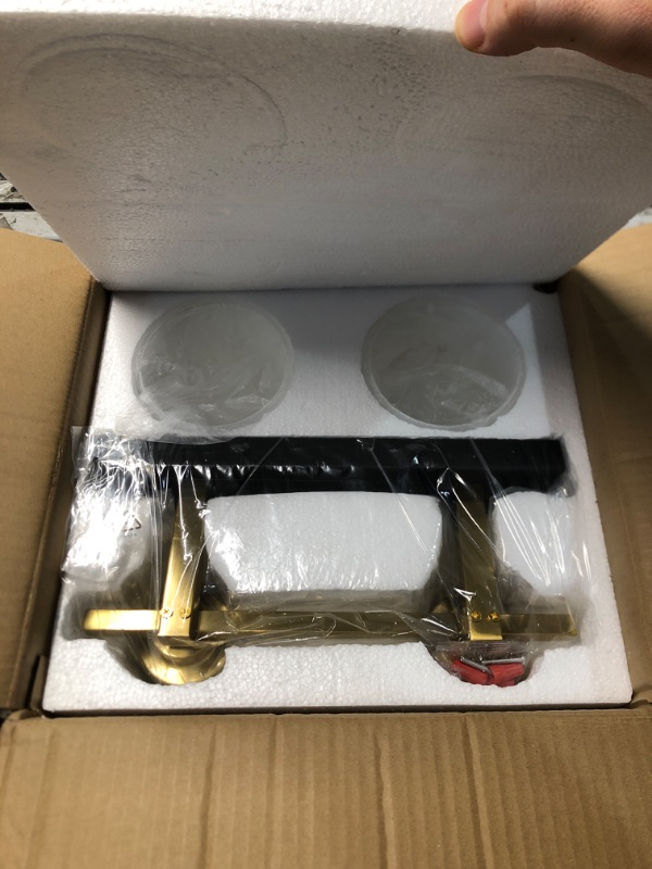 Photo 1 of (UNTESTED) BrkNit 2 Light Modern Bathroom Light Fixtures Over Mirror, Black Gold Vanity Lights for Bathroom Wall Sconces with Milky White Glass Shades, E26 Socket (Bulbs Not Included)