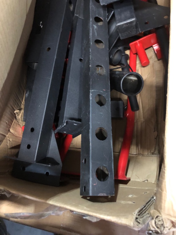 Photo 1 of ***USED - DAMAGED - INCOMPLETE - SEE PICTURES***
Fitness Reality XLT Squat Rack with LAT Pulldown, Landmine, Weight Horn Attachments , Barbell Holder