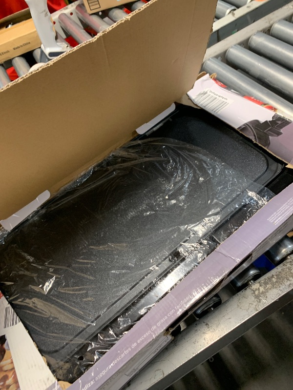 Photo 1 of ***(PARTS ONLY/ MAJOR DAMAGE/ NON FUNCTIONAL)***BLACK+DECKER 8-Serving Electric Griddle, GD2051B, Non-Stick Cooking Surface, Warming Tray, Removable Drip Tray, Family Sized