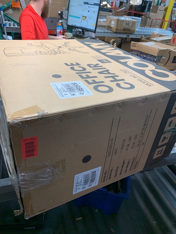 Photo 1 of ******************one of the wheel is broken**************
COLAMY High Back Executive Office Chair- Ergonomic Home Computer Desk Leather Chair with Padded Flip-up Arms, Adjustable Tilt Lock, Swivel Rolling Chair for Adult Working Study-Black