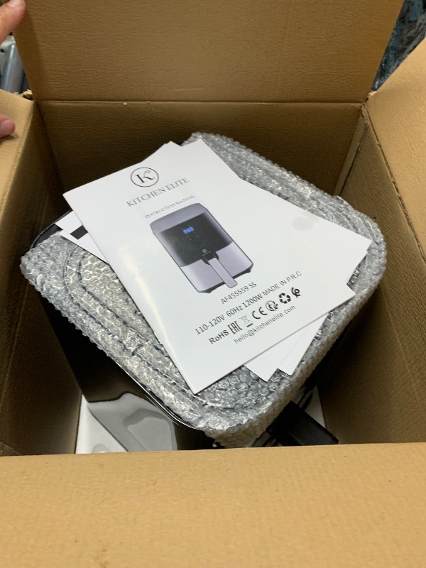 Photo 1 of (NON-FUNCTIONAL) (PARTS) Air Fryer Oven 4.5QT, Space Saving, 1 Touch Digital Display, Compact, Non-stick And Dishwasher Safe Basket, Black & Stainless Steel,Update