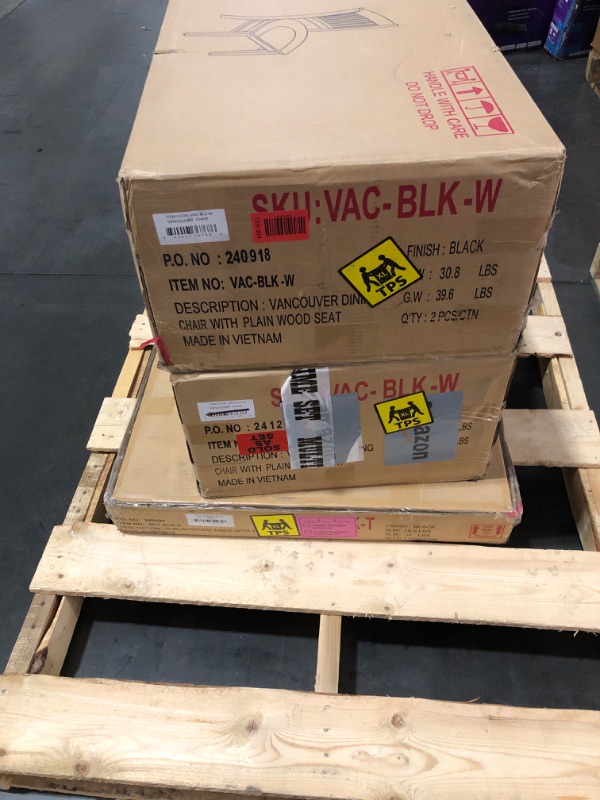 Photo 1 of ***MISSING PARTS***
***TRUCK/TRAILER PICKUP ONLY*** East West Furniture DLVA5-BLK-W 5 Piece Dining Set Includes a Round Dining Room Table with Dropleaf and 4 Kitchen Chairs, 42x42 Inch, Black