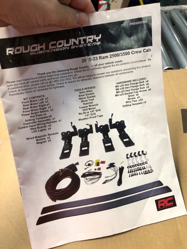 Photo 1 of (incomplete) Rough Country Power Running Boards with LED Step Lights for Ram 2500/3500, Crew Cab (2010-2023) - Dual Motor 