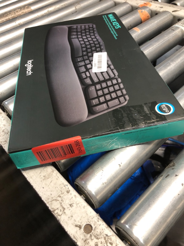 Photo 1 of Logitech Wave Keys Wireless Ergonomic Keyboard with Cushioned Palm Rest, Comfortable Natural Typing, Easy-Switch, Bluetooth, Logi Bolt Receiver, for Multi-OS, Windows/Mac - Graphite