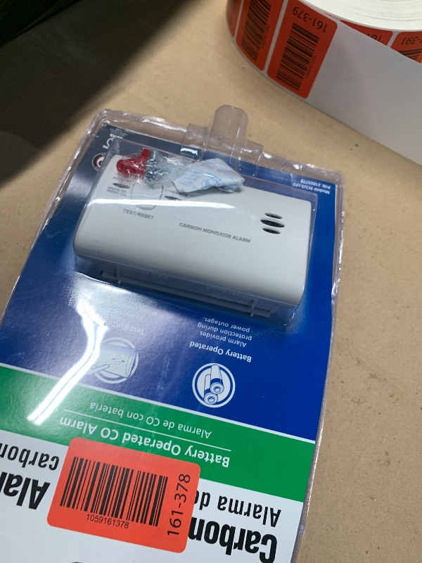 Photo 1 of Kidde Carbon Monoxide Detector, Battery Powered CO Alarm with LEDs, Test-Reset Button, Low Battery Indicator, Portable
