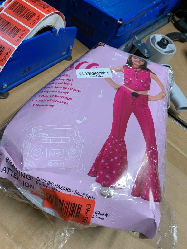 Photo 1 of ***MISSING PCS***
Spooktacular Creations Halloween Child Girl Pink Cowgirl Costume, Kids 70s 80s Hippie Disco Outfits with Hat Handbag Scarf Earrings Sunglasses for Holiday Dress Up Cosplay Party
