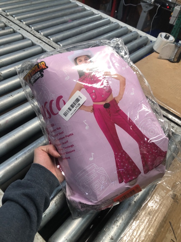 Photo 1 of ***MISSING PCS***
Spooktacular Creations Halloween Child Girl Pink Cowgirl Costume, Kids 70s 80s Hippie Disco Outfits with Hat Handbag Scarf Earrings Sunglasses for Holiday Dress Up Cosplay Party