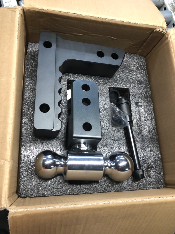 Photo 1 of ***INCOMPLETE - MISSING PIN FOR BALL***
Kingfun Adjustable Trailer Hitch - Fits 2 Inch Receiver, Tri-Ball (1-7/8" X 2" X 2-5/16") 6-Inch Rise/Drop Hitch, 12500 Lbs Gtw Heavy Duty Aluminum Truck Tow Hitch with Anti-Theft Pins (Black)