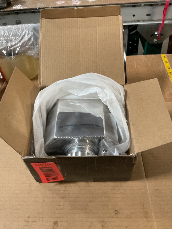 Photo 1 of Universal 1L Aluminium Alloy Coolant Radiator Overflow Tank Engine Oil Catch Can Expansion Tank Reservoir (Silver)