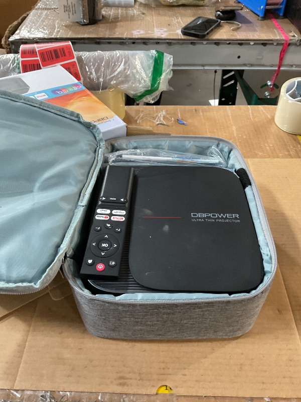 Photo 1 of [2025 Netflix-Licensed | 386+ Built-in Apps] DBPOWER E2 Smart Projector with WiFi and Bluetooth, Mini Projector 4K Support with Netflix, Youtube, Disney+, Hulu, Max, Crunchyroll w Portable Case