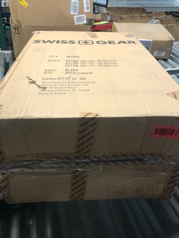 Photo 1 of ****************SINGLE LARGE SUITCASE, MISSING THE OTHERS**************
SwissGear 7366 Hardside Expandable Luggage with Spinner Wheels, Black, (19/23/27)
