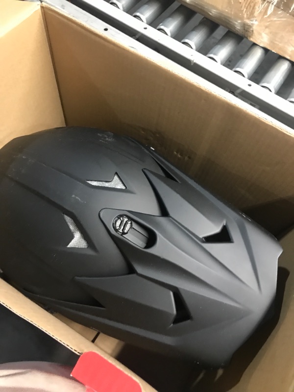 Photo 1 of (PARTIAL SET) (HELMET ONLY) OUMURS Adult ATV Dirt Bike Helmet with Goggles Gloves & Mask Adjustable Sun Visor Motorcycle Adults Helmet Off-Road Motocross Downhill Moped MX for Unisex-Adult-Matte Black, M