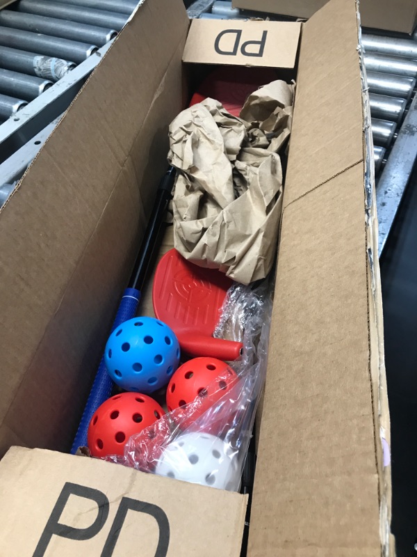 Photo 1 of (PARTIAL SET) Realspring 2 Pack Backyard Golf Club Set Adjustable Golf Club for Backyard Game Plastic Chipping Clubs Hit Plastic Balls Outdoor Indoor Training Practice Gift(Black and Blue,Right Hand)