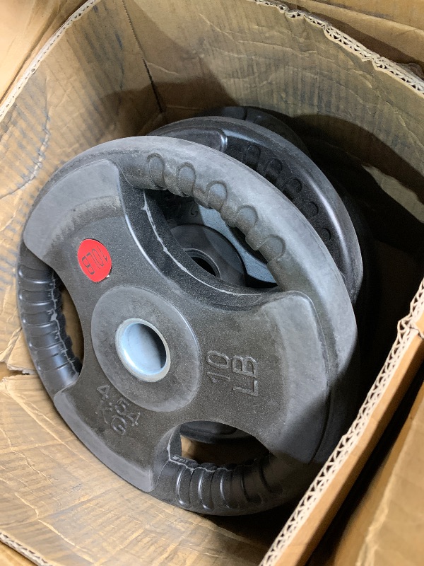 Photo 1 of (used)(incomplete)(see images) Fitvids Barbell Weight Set, Cast Iron 1" Standard Weight Plates 