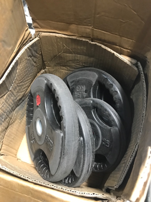Photo 1 of (used)(incomplete)(see images) Fitvids Barbell Weight Set, Cast Iron 1" Standard Weight Plates 