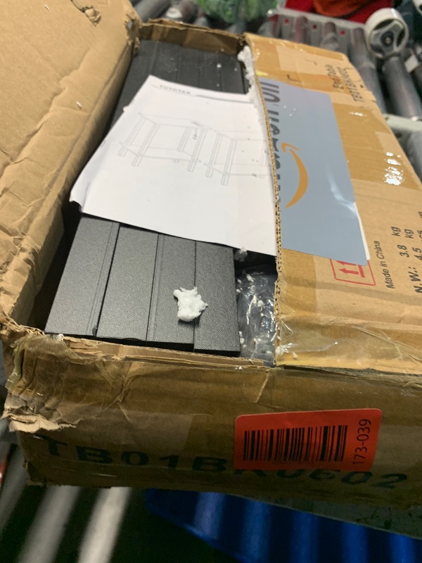 Photo 1 of (PARTIAL SET) TUTOTAK Small End Table with Charging Station, Narrow Side Table with USB Ports and Outlets, Set of 2, Skinny Sofa Table, Slim Nightstand, Living Room, Bed Room, Black TB01BK0602