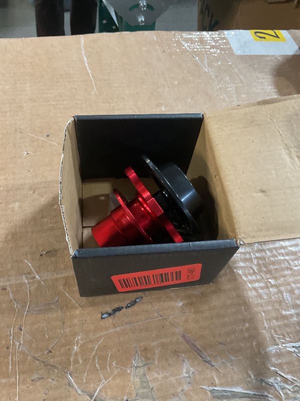 Photo 1 of BestTeam Universal Steering Wheel Snap Off Quick Release Hub Adapter Boss Kit With 6-hole Steering Wheel Hub (Red)