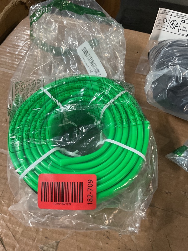 Photo 1 of ?Araiozora 1/4in Drip Irrigation Tubing - 100ft Flexible Garden Hose for DIY Irrigation Systems, Hydroponics, Greenhouse & Outdoor Watering | Lightweight Misting Tubing, UV-Resistant (Green)