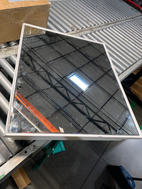 Photo 1 of ***(USED/ MINOR DAMAGE)***TETOTE 24x30 Inch White Medicine Cabinet Mirror for Bathroom Aluminum Framed Surface or Recessed Wall-Mounted Medicine Cabinets Beveled Mirror with Storage 1 Door Modern Farmhouse
