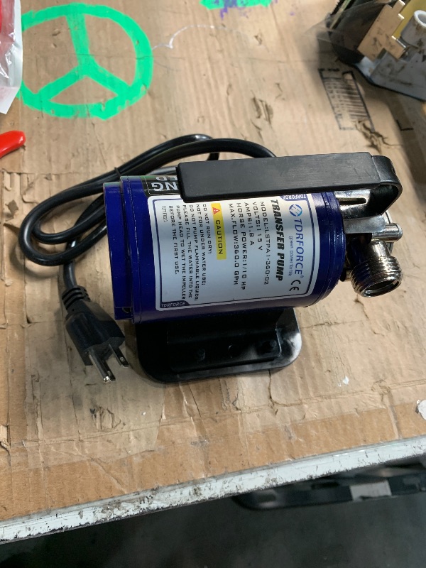 Photo 1 of ***(PARTS ONLY/ MISSING PARTS/ NON FUNCTIONAL)***Water Transfer Pump 115V 1/10HP,Electric Self Priming Utility Pump for Household,330 GPH Suction Removal Water Pump for Garden Clogged Sinks Pools Rain Barrel Aquariums