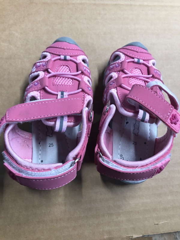 Photo 1 of ***(HEAVILY USED/ MINOR DAMAGE)***Apakowa Kid's Girl's Soft Sole Close Toe Sport Beach Sandals (Toddler/Little Kid)