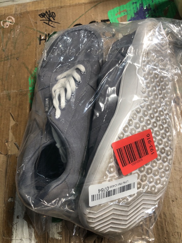 Photo 1 of ***(HEAVILY USED/ MINOR DAMAGE)***WHITIN Extra Wide Toe Box Barefoot Sneakers for Men Minimalist Minimus Zero Drop Sole Shoes Size 11 Width Fit 11W Training Walking Grey White 45