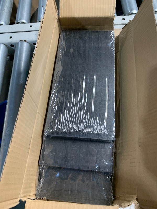 Photo 1 of ***(missing hardware)***BAYKA Wall Mounted Floating Shelves, Wood Floating Wall Shelf for Books & Decor, Small Space-Saving Display & Organizer?Black?Set of 3?