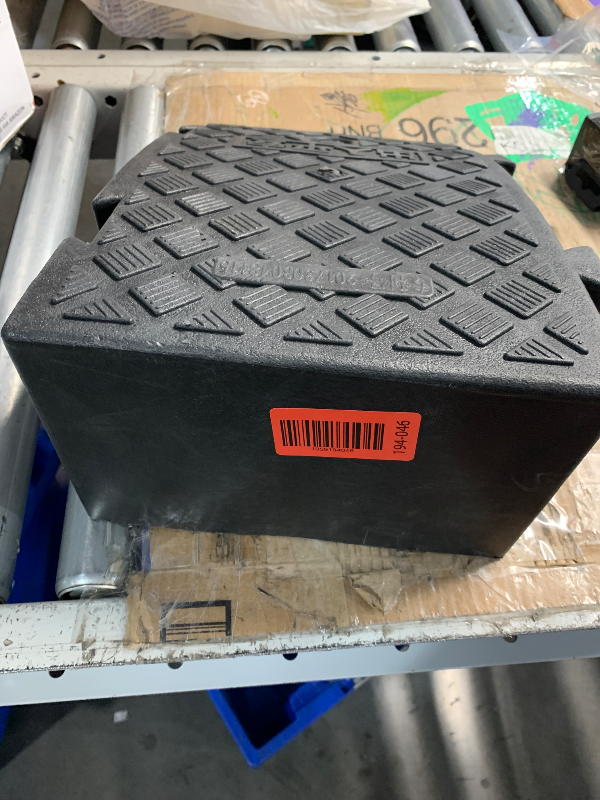 Photo 1 of ***(MISSING BOLT)***LOEQIAN Plastic Curb Ramp 6.3" Rise Height Heavy Duty Driveway Curb Ramps, Threshold Ramp for Forklifts, Trucks, Buses, Cars, Wheelchairs, Bikes - 9.8 L x 15.75 W (Black)