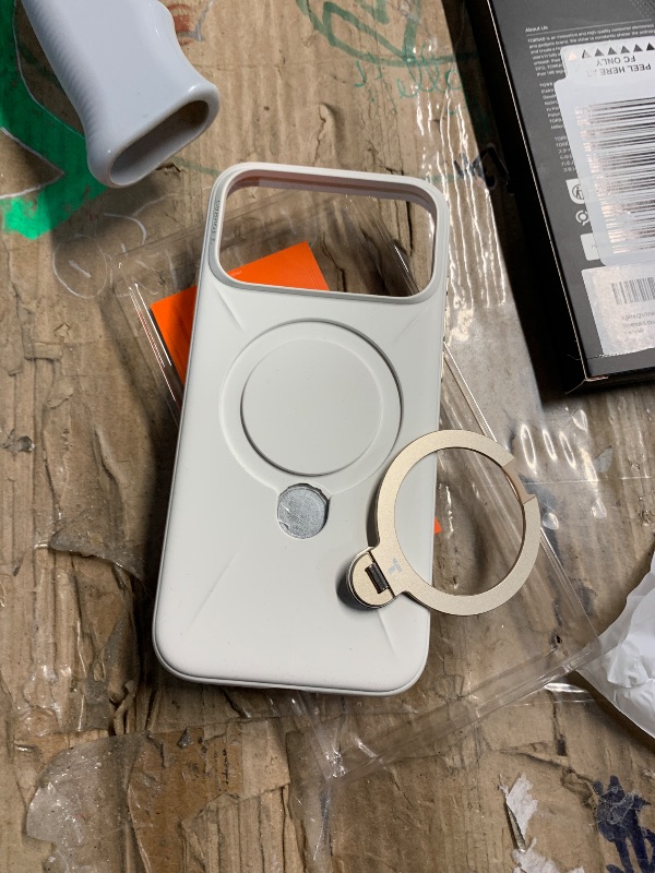 Photo 1 of ***(MINOR DAMAGE)***TORRAS Q3 Silicone for iPhone 17 Pro Max Case Stand, Fit for MagSafe, Liquid Silicone Soft Cozy Grip, 360 Spin Magnetic Stand, Camera Control, Protective Case for iPhone 17 Pro Max, Ivory Gold