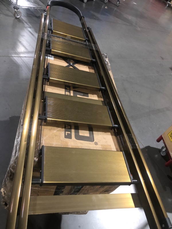 Photo 1 of ***STOCK PHOTO FOR REFERENCE ONLY***
**SEE NOTES** GameGem 6 Step Ladder for 12 Feet High Ceiling, Lightweight Aluminum Folding Step Stool with Convenient Handgrip, Stepladders with Anti-Slip and Wide Pedal for Home Use Space Saving - Gold