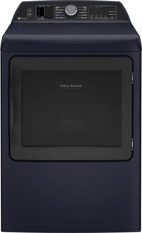 Photo 1 of ***DAMAGED - SEE NOTES/PICTURES***
**sell for parts**
27 INCH SMART ELECTRIC DRYER WITH 7.3 CU.FT. CAPACITY, FABRIC REFRESH, TANGLE CONTROL, STEAM CYCLE, SANITIZE CYCLE, MY CYCLE, QUICK DRY, SENSOR DRY, ECO DRY, AND ENERGY STAR QUALIFIED: SAPPHIRE BLUE
C