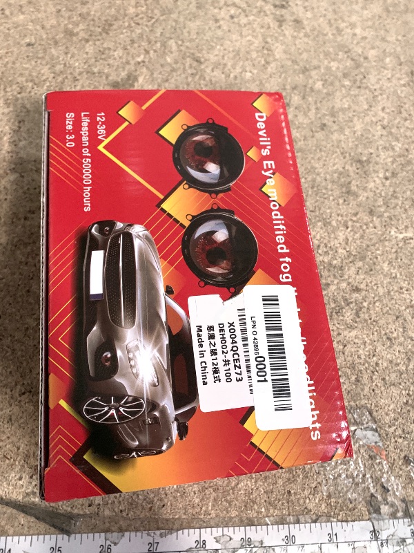 Photo 1 of **DAMAGED**spnanma Demon Eye Headlights for Cars and Motorcycles, 2PCS LED Dynamic Devil Eyes Light Kit with HD Lens, 12 Animated Eye Patterns, Universal 12-36V Eyeball Lights for Headlight or Fog Light