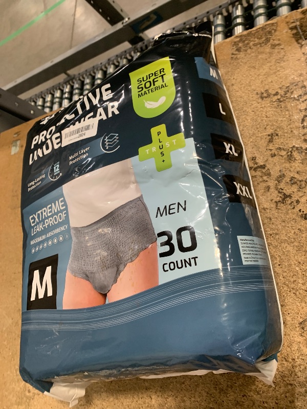 Photo 1 of SUNKISS Incontinence Underwear for Men,Daytime Disposable Adult Pull Ups,Mens Protective Briefs with Maximum Absorbency, Medium, Grey, 30 Count