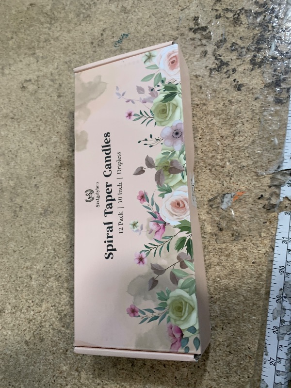 Photo 1 of 10 Inch Cream Spiral Taper Candles for Home Decoration, 12 Pack Candy-Color Candlesticks for Dinner Party Wedding Holiday