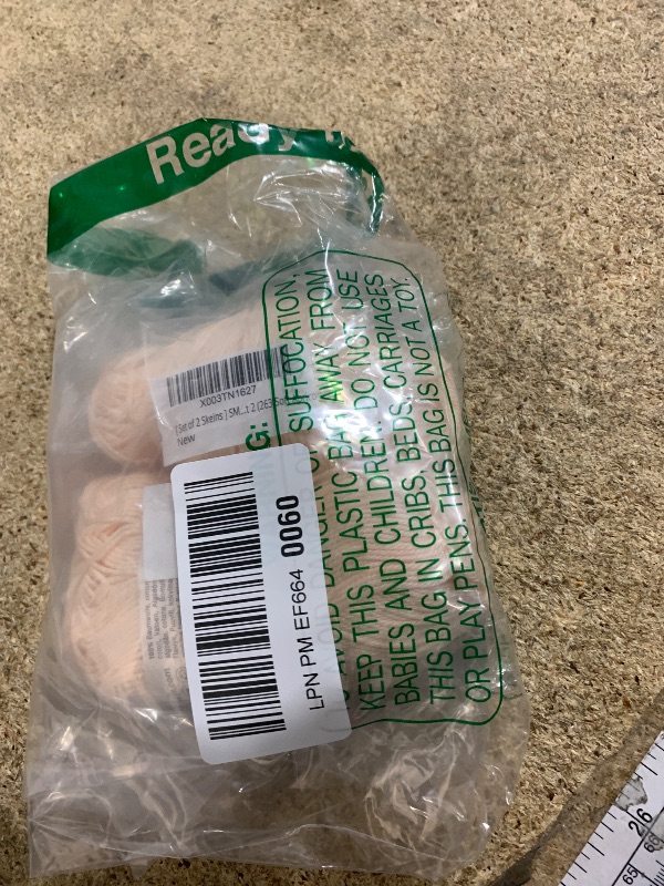 Photo 1 of [ Set of 2 Skeins ] SMC Catania Originals 100% Mercerized Cotton Yarn, Total 3.52 Oz. Each 1.76 Oz (50g) / 136 Yrds (125 m) Amigurumi Yarn Fine-Sport 2 (263 Soft Apricot)