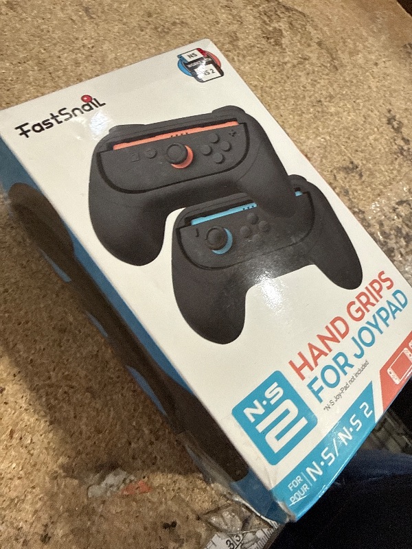 Photo 1 of [Switch 1/2 Compatible] FASTSNAIL Grips for Nintendo Switch 2(2025)/1&OLED for Joy-Con 2, Wear-Resistant & Anti-Slip Controller Grips Handle Kit, Switch 2 Joypad Holder Accessories (Black,Black)