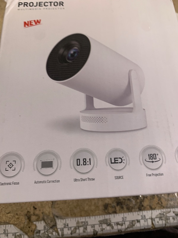 Photo 1 of ?Electric Focus?Mini Portable Projector with 4K Support, Bluetooth 5.4 WIFI6, 5watt Sound Base Speaker, 260 ANSI, Android 11, 210° Rotation , Auto Keystone Correction Video Projector HY300 PLUS