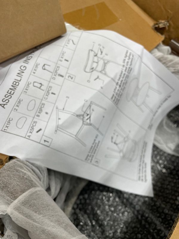 Photo 1 of ***PARTS ONLY***JCAJCA Kitchen Dining Chairs Set of 2 Modern Soft Linen Farmhouse Dining Room Chair with Metal Legs, Beige/Walnut