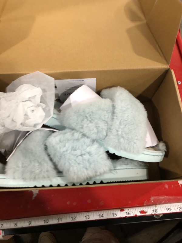 Photo 1 of **DIRTY NEEDS CLEANING** Fireside by Dearfoams Women's New Castle Crossband All Over Shearling Easy On/Off Slide Slipper