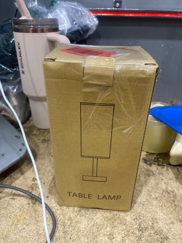 Photo 1 of (untested) Ambimall Touch Control Table Lamp with 2 USB Charging Ports, 3 Way Touch Lamps Beside Desk, Nightstand Lamp for Bedrooms Living Room, Pink Shade with White Base, LED Bulb Included(Pink)