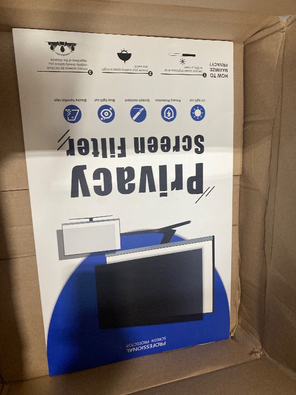 Photo 1 of [2 Pack] 20 Inch Computer Privacy Screen for 16:9 Aspect Ratio Widescreen Monitor, Eye Protection Anti Glare Blue Light Computer Monitor Privacy Filter, Removable Anti-Scratch 20in Protector Film