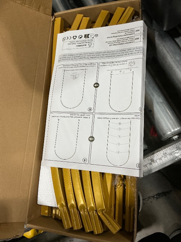 Photo 1 of **MISSING ASSEMBLY PIECES** Wokceer Wedding Arch Backdrop Stand 7.2FT, 6.6FT White Metal Arch Stand Set of 2 for Birthday Party Wedding Ceremony Baby Shower Graduation Decoration