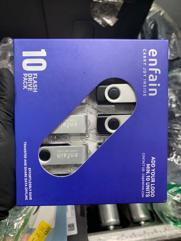 Photo 1 of [Not 128GB ] Enfain 10 Pack Small Capacity 128 MB USB Flash Drive Bulk 128MB Thumb Drives in Black, with LED Indicator, 12 x Removable White Labels for Marking Contents Loaded
